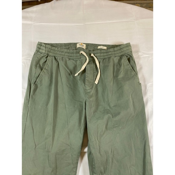 Marine Layer Mens Saturday Slim Fit Pants Olive Green Elastic Waist Large - Picture 15 of 15